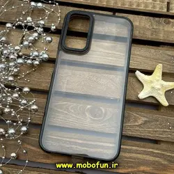 قاب گوشی Galaxy A24 4G سامسونگ اورجینال متال کیس Metal پیکسل Pixel طرح پشت طلق شفاف دور سیلیکونی مشکی کد 352