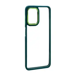 قاب گوشی Galaxy A22 4G - Galaxy M32 4G سامسونگ اورجینال متال کیس Metal طرح پشت طلق شفاف دور سیلیکونی سبز کد 708