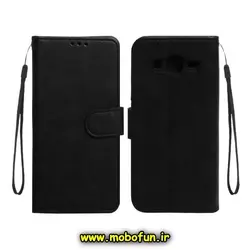 کیف گوشی Galaxy J5 2015 - J500 سامسونگ مگنتی طرح چرم کتابی مشکی کد 201