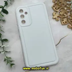 قاب گوشی Galaxy A34 5G سامسونگ سیلیکونی ژله ای پافر PC پفکی سفید کد 528