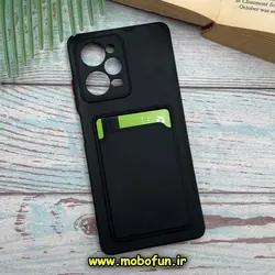 قاب گوشی Poco X5 Pro - Redmi Note 12 Pro 5G شیائومی سیلیکونی جا کارتی دار محافظ لنز دار مشکی کد 242