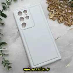 قاب گوشی Galaxy S22 Ultra سامسونگ سیلیکونی ژله ای پافر PC پفکی سفید کد 407
