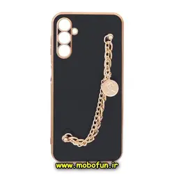 قاب گوشی Galaxy A14 4G - Galaxy A14 5G سامسونگ طرح مای کیس گلد لاین لاکچری دستبندی کارتیر محافظ لنز دار مشکی کد 670