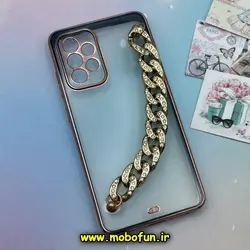 قاب گوشی Galaxy A52 4G - Galaxy A52 5G - Galaxy A52S سامسونگ طرح الکتروپلیتینگ ژله ای شفاف اورجینال دستبندی کارتیر محافظ لنز دار سرمه ای کد 1266