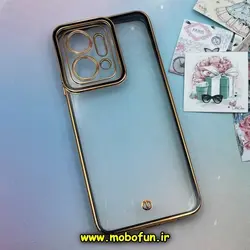 قاب گوشی Honor X7A آنر طرح الکتروپلیتینگ ژله ای شفاف محافظ لنز دار مشکی کد 33