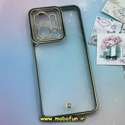 قاب گوشی Honor X7A آنر طرح الکتروپلیتینگ ژله ای شفاف محافظ لنز دار سبز تیره کد 31