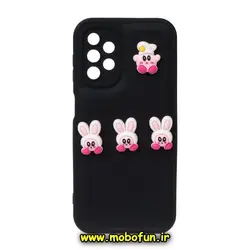 قاب گوشی Galaxy A13 4G سامسونگ طرح پافر کیوت CUTE محافظ لنز دار مشکی کد 841