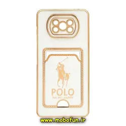 قاب گوشی Poco X3 NFC - Poco X3 Pro شیائومی طرح ژله ای مای کیس گلد لاین دور طلایی محافظ لنز دار جا کارتی دار سفید کد 1591