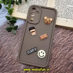 قاب گوشی Galaxy A34 سامسونگ طرح سیلیکونی ژله ای سه بعدی برجسته عروسکی COFFEE Baby محافظ لنز دار نسکافه ای کد 556