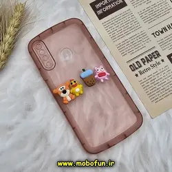 قاب گوشی Galaxy A20S سامسونگ طرح ژله ای شفاف بالشتی سه بعدی عروسکی محافظ لنز دار گلبهی کد 675