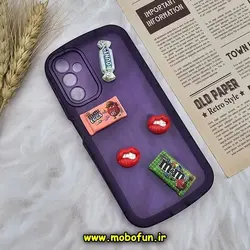 قاب گوشی Galaxy A14 4G - Galaxy A14 5G سامسونگ طرح ژله ای شفاف بالشتی سه بعدی عروسکی محافظ لنز دار بنفش کد 721