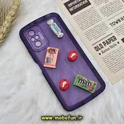 قاب گوشی Redmi Note 10 Pro - Redmi Note 10 Pro Max شیائومی طرح ژله ای شفاف بالشتی سه بعدی عروسکی محافظ لنز دار بنفش کد 803