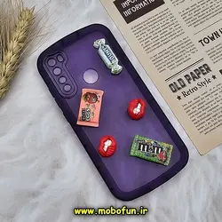 قاب گوشی Xiaomi Redmi Note 8 - Redmi Note 8 2021 شیائومی طرح ژله ای شفاف بالشتی سه بعدی عروسکی محافظ لنز دار بنفش کد 1048