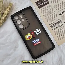 قاب گوشی Galaxy S23 Ultra سامسونگ طرح ژله ای شفاف بالشتی سه بعدی عروسکی محافظ لنز دار مشکی کد 305