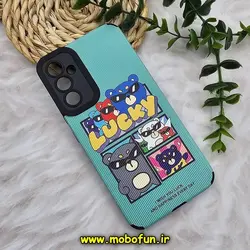 قاب گوشی Galaxy A34 5G سامسونگ طرح کبریتی چرمی اورجینال Unique Case محافظ لنزدار کپسولی LUCKY کد 576