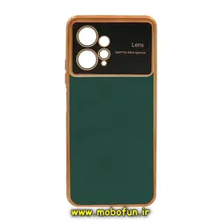 قاب گوشی Redmi Note 12 4G شیائومی طرح ژله ای مای کیس گلد لاین اورجینال Camera Lens دور طلایی محافظ لنز دار سبز کد 491