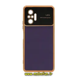 قاب گوشی Redmi Note 10 Pro 4G - Redmi Note 10 Pro Max شیائومی طرح ژله ای مای کیس گلد لاین اورجینال Camera Lens دور طلایی محافظ لنز دار بنفش کد 831