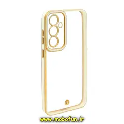 قاب گوشی Galaxy S23 FE سامسونگ طرح الکتروپلیتینگ ژله ای شفاف اورجینال یونیک کیس Unique Case محافظ لنز دار سفید کد 85