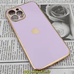 قاب گوشی iPhone 12 Pro Max آیفون طرح ژله ای مای کیس گلد لاین دور طلایی محافظ لنز دار یاسی کد 230