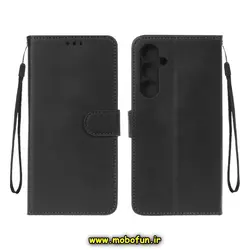 کیف گوشی Galaxy A35 سامسونگ مگنتی طرح چرم کتابی محافظ لنزدار مشکی کد 5