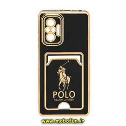 قاب گوشی Redmi Note 10 Pro - Redmi Note 10 Pro Max شیائومی طرح ژله ای مای کیس گلد لاین دور طلایی محافظ لنز دار جا کارتی دار مشکی کد 906
