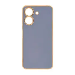 قاب گوشی Redmi 13C - Poco C65 شیائومی طرح ژله ای مای کیس گلد لاین دور طلایی محافظ لنز دار آبی فیلی کد 139