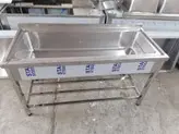 سینک صنعتی ۱۲۰ سانت دو لگن استیل