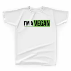 تیشرت پنبه I'M A VEGAN مخصوص وگان ها و گیاه خواران