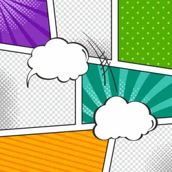 وکتور Freepik Comic Template Element With Speech Bubble Halftone Art