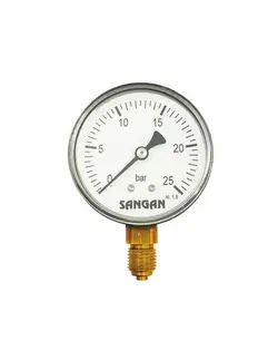 مانومتر سنگان صنعت تمام برنجی عمودی صفحه 6 سانت مدل PG1/A