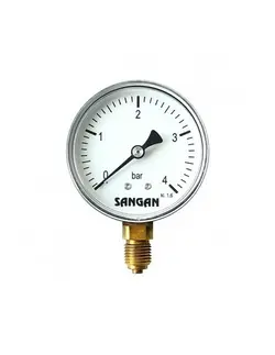 مانومتر سنگان صنعت تمام برنجی عمودی صفحه 6 سانت مدل PG1/A