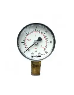 مانومتر سنگان صنعت تمام برنجی عمودی صفحه 6 سانت مدل PG1/A