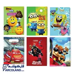 دفتر خط دار سیمی 50 برگ جلد طلقی مدل فانتزی پسرانه | فنری مشق | طرح های متنوع - فروشگاه اینترنتی فارکولند