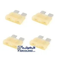 فیوز خودرو دو شاخ ژاپنی اصل 25 آمپر خردلی رالیا Raliya کد R4228 | بسته 4 عددی | بزرگ - فروشگاه اینترنتی فارکولند