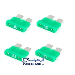 فیوز خودرو دو شاخ ژاپنی اصل 30 آمپر سبز رالیا Raliya کد R4229 | بسته 4 عددی | بزرگ - فروشگاه اینترنتی فارکولند