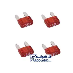 مینی فیوز خودرو دو شاخ ژاپنی اصل 10 آمپر قرمز رالیا Raliya کد R4235 | بسته 4 عددی | کوچک Mini - فروشگاه اینترنتی فارکولند