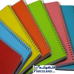 دفتر خط دار سیمی 50 برگ جلد طلقی مات | فنری مشق | رنگ های متنوع - فروشگاه اینترنتی فارکولند