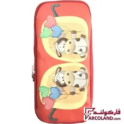 جامدادی پارچه ای متین کد 3-301 طرح دو گاو | Matin pencil case | دو زیپ - فروشگاه اینترنتی فارکولند
