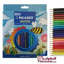 مداد رنگی 24 رنگ پیکاسو مدل 4100 | جعبه مقوایی | Picasso colour pencil - فروشگاه اینترنتی فارکولند