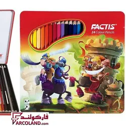 مداد رنگی 24 رنگ فکتیس مدل F07222 | جعبه فلزی | Factis colour pencil - فروشگاه اینترنتی فارکولند
