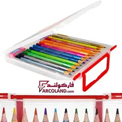 مداد رنگی 12 رنگ فکتیس کد 22132 | جعبه پلاستیکی دسته دار | Factis colour pencil - فروشگاه اینترنتی فارکولند
