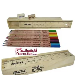 مداد رنگی 12 رنگ فکتیس مدل Natural | جعبه چوبی | Factis colour pencil - فروشگاه اینترنتی فارکولند