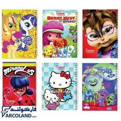 دفتر نقاشی سیمی 100 برگ جلد طلقی مدل فانتزی دخترانه | طرح های متنوع - فروشگاه اینترنتی فارکولند