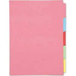 دیوایدر مقوایی سایز A4 مدل پنج رنگ 100 برگ - فروشگاه اینترنتی فارکولند