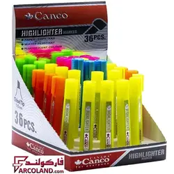 ماژیک هایلایتر کنکو Canco مدل نئونی Fluorescent بسته 36 عددی | علامت گذار - فروشگاه اینترنتی فارکولند