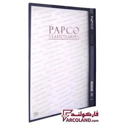 پوشه پلاستیکی جیبدار پاپکو همراه با گیره مدل A4-109 سایز A4 بسته 48 عددی - فروشگاه اینترنتی فارکولند