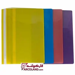 پوشه پلاستیکی همراه با گیره سایز A4 بسته 100 عددی رنگ جور - فروشگاه اینترنتی فارکولند