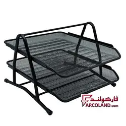 کازیه فلزی توری دو طبقه مدل PR-2 ایدل | Letter Tray 2-Layer File Holder Data Shelf Storage Ideal Box - فروشگاه اینترنتی فارکولند