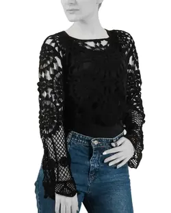 بلوز زنانه کوتاه قلاب بافی ترندیول