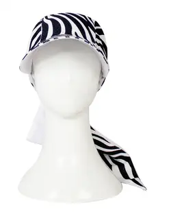 کلاه زنانه دورو گره ای سفید مشکی زبرا تارتن Tartan